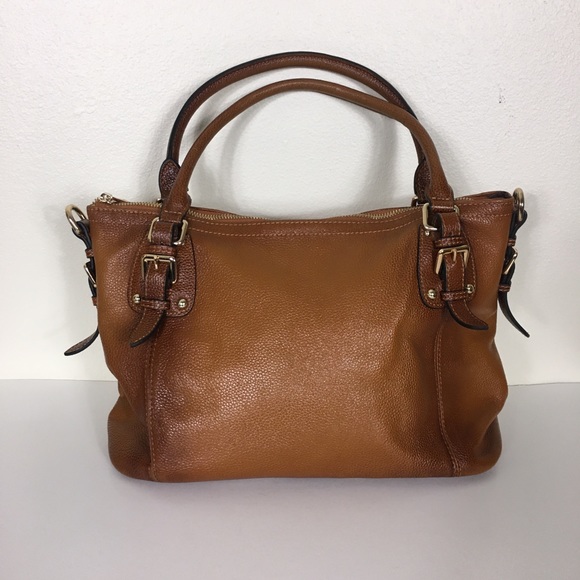 Kattee Handbags - Kattee Tan Leather Satchel Shoulder Purse